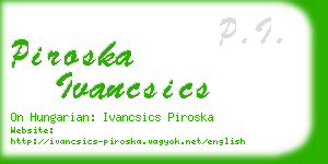 piroska ivancsics business card